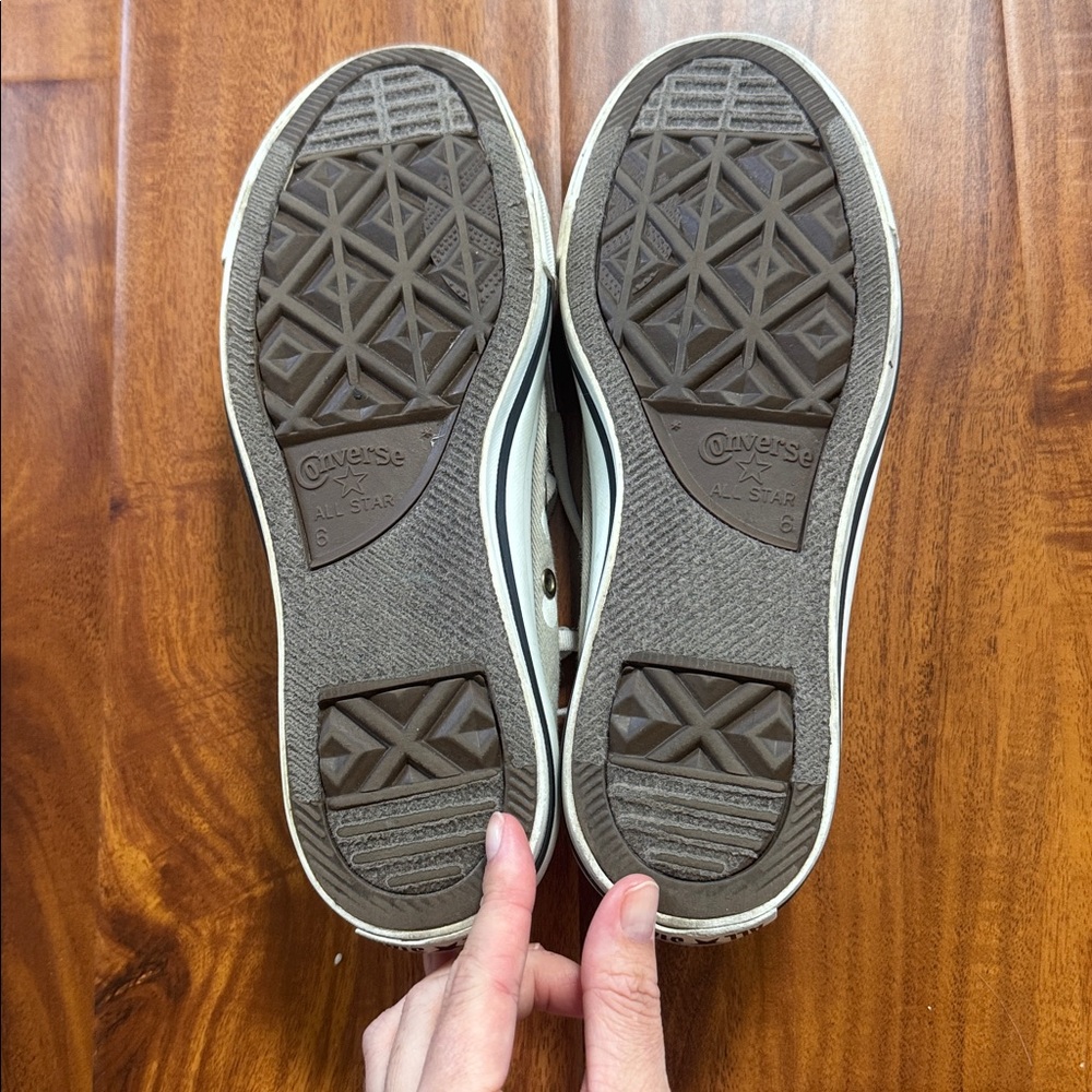 Converse All Star Grey and White Polka Dot Low Top Sneakers - women’s 8 - Picture 6 of 7